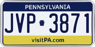 PA license plate JVP3871