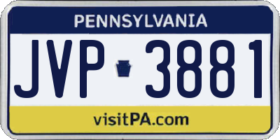 PA license plate JVP3881