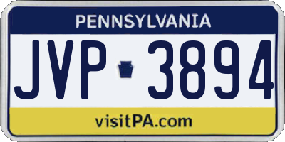 PA license plate JVP3894