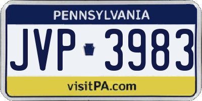 PA license plate JVP3983