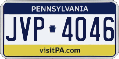 PA license plate JVP4046