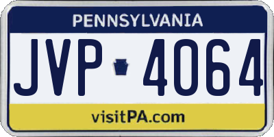PA license plate JVP4064