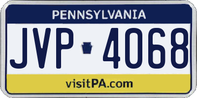 PA license plate JVP4068