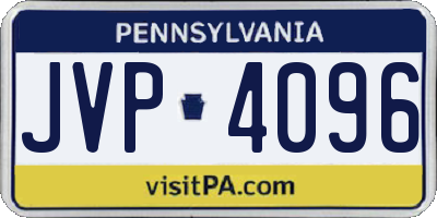 PA license plate JVP4096