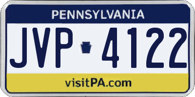 PA license plate JVP4122