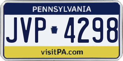 PA license plate JVP4298