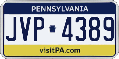 PA license plate JVP4389