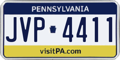 PA license plate JVP4411