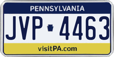 PA license plate JVP4463