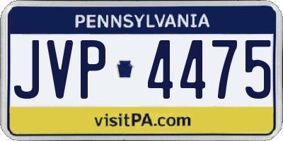 PA license plate JVP4475