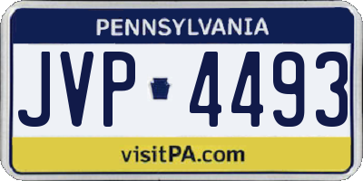 PA license plate JVP4493