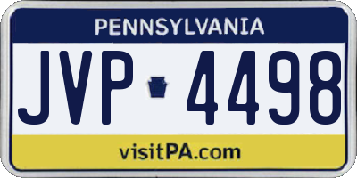 PA license plate JVP4498