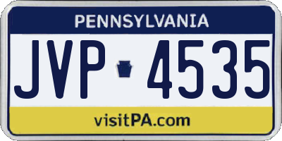 PA license plate JVP4535