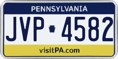 PA license plate JVP4582