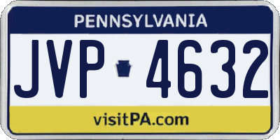 PA license plate JVP4632