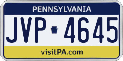 PA license plate JVP4645
