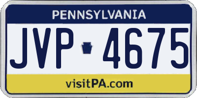 PA license plate JVP4675