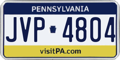PA license plate JVP4804