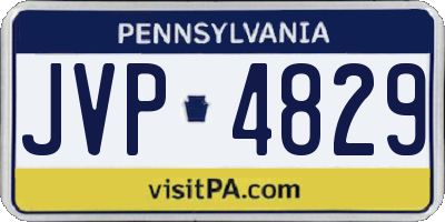 PA license plate JVP4829