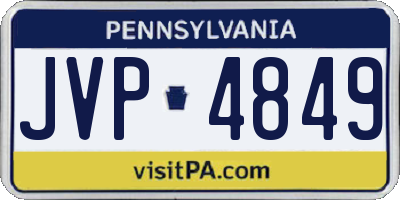 PA license plate JVP4849