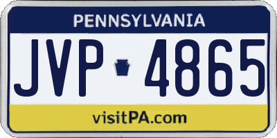 PA license plate JVP4865