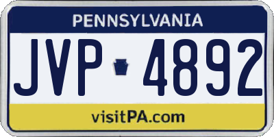 PA license plate JVP4892