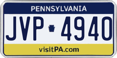 PA license plate JVP4940