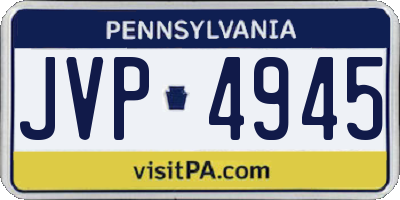 PA license plate JVP4945