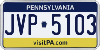 PA license plate JVP5103