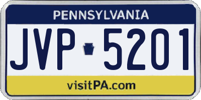 PA license plate JVP5201