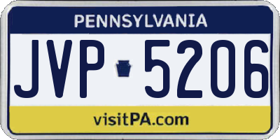 PA license plate JVP5206