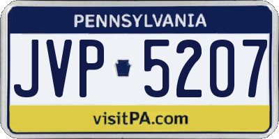 PA license plate JVP5207