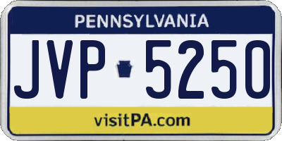 PA license plate JVP5250
