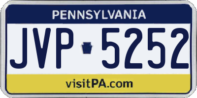 PA license plate JVP5252
