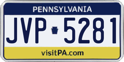PA license plate JVP5281