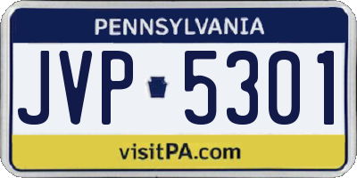 PA license plate JVP5301