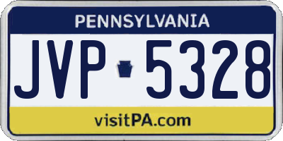 PA license plate JVP5328