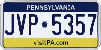 PA license plate JVP5357