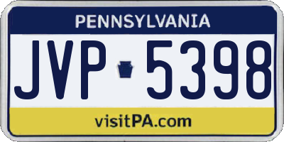 PA license plate JVP5398
