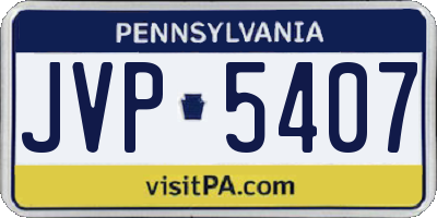 PA license plate JVP5407