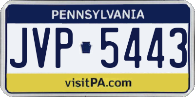 PA license plate JVP5443