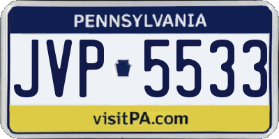 PA license plate JVP5533