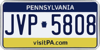 PA license plate JVP5808