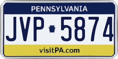 PA license plate JVP5874