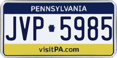 PA license plate JVP5985