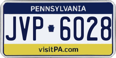 PA license plate JVP6028