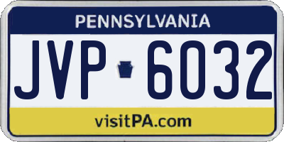 PA license plate JVP6032
