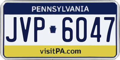PA license plate JVP6047