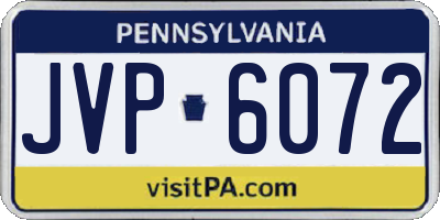 PA license plate JVP6072