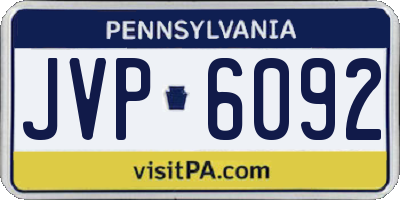 PA license plate JVP6092